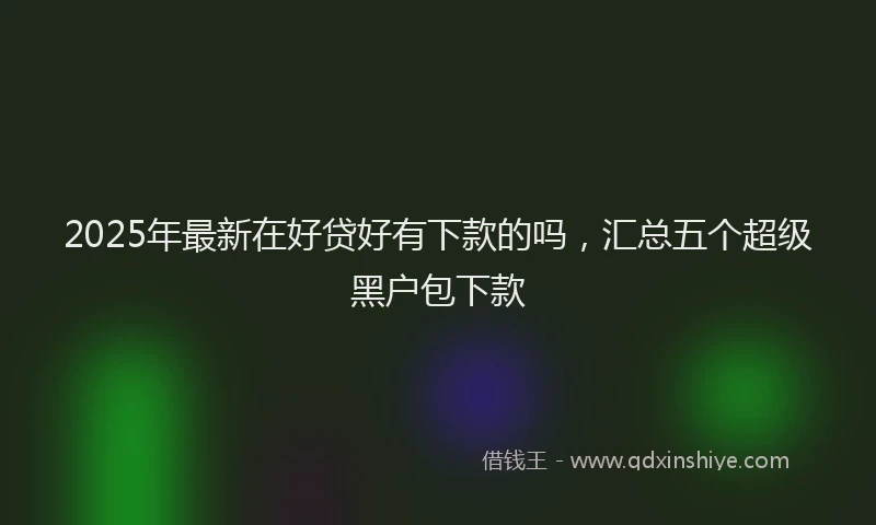 2025年最新在好贷好有下款的吗，汇总五个超级黑户包下款