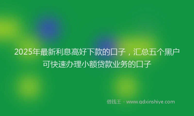 2025年最新利息高好下款的口子，汇总五个黑户可快速办理小额贷款业务的口子