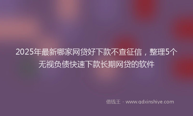 2025年最新哪家网贷好下款不查征信，整理5个无视负债快速下款长期网贷的软件