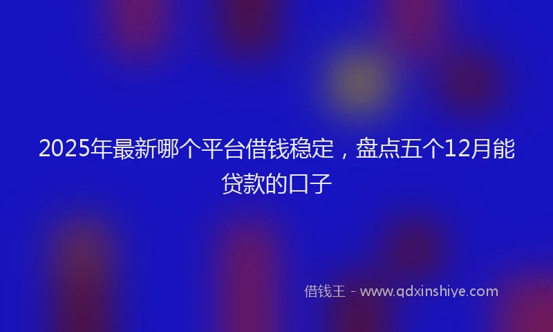 2025年最新哪个平台借钱稳定，盘点五个12月能贷款的口子