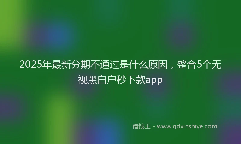 2025年最新分期不通过是什么原因，整合5个无视黑白户秒下款app