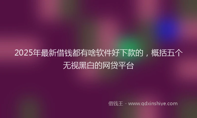 2025年最新借钱都有啥软件好下款的，概括五个无视黑白的网贷平台