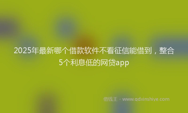 2025年最新哪个借款软件不看征信能借到，整合5个利息低的网贷app