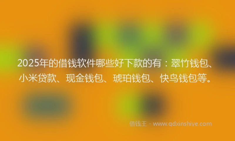 2025年的借钱软件哪些好下款的有：翠竹钱包、小米贷款、现金钱包、琥珀钱包、快鸟钱包等。