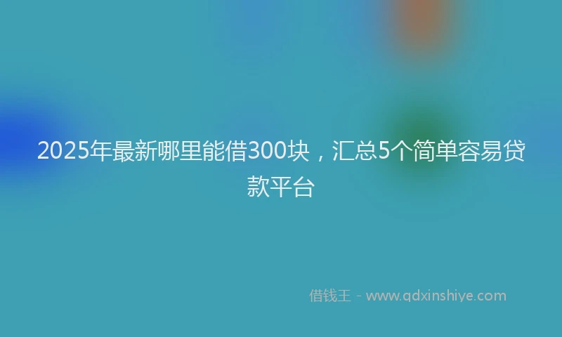2025年最新哪里能借300块，汇总5个简单容易贷款平台