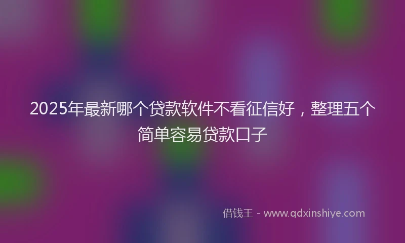 2025年最新哪个贷款软件不看征信好，整理五个简单容易贷款口子