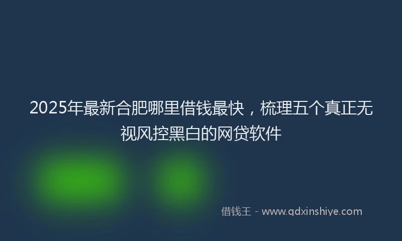 2025年最新合肥哪里借钱最快，梳理五个真正无视风控黑白的网贷软件