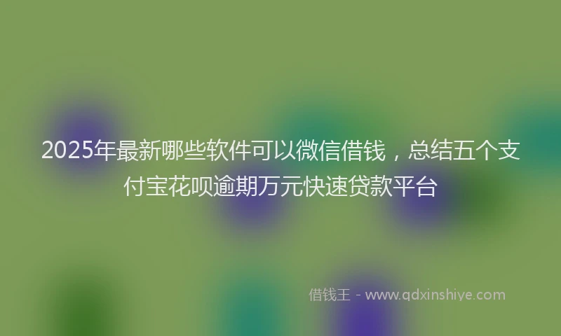 2025年最新哪些软件可以微信借钱，总结五个支付宝花呗逾期万元快速贷款平台