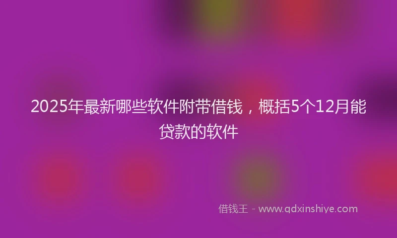 2025年最新哪些软件附带借钱，概括5个12月能贷款的软件
