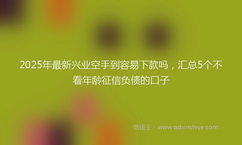 2025年最新兴业空手到容易下款吗，汇总5个不看年龄征信负债的口子