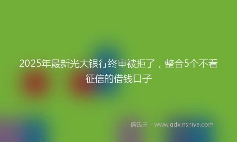 2025年最新光大银行终审被拒了，整合5个不看征信的借钱口子
