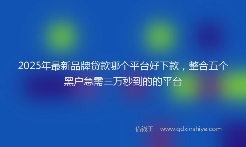 2025年最新品牌贷款哪个平台好下款，整合五个黑户急需三万秒到的的平台