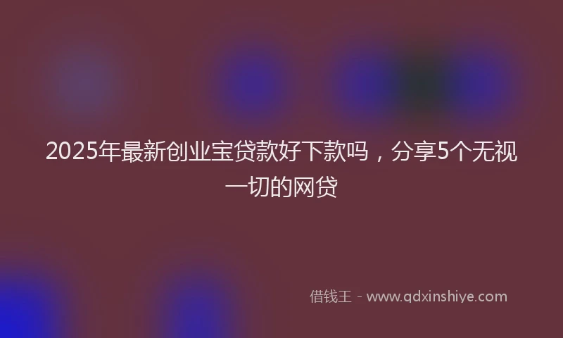 2025年最新创业宝贷款好下款吗，分享5个无视一切的网贷