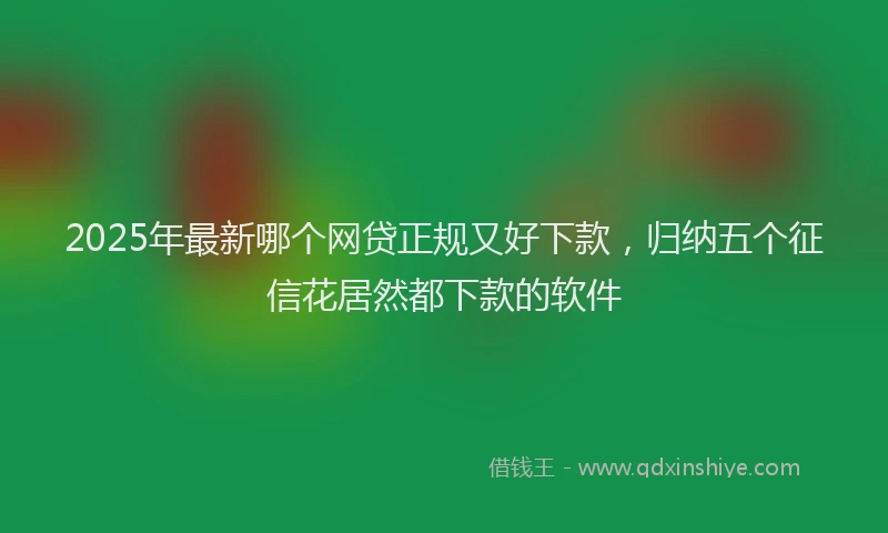 2025年最新哪个网贷正规又好下款，归纳五个征信花居然都下款的软件