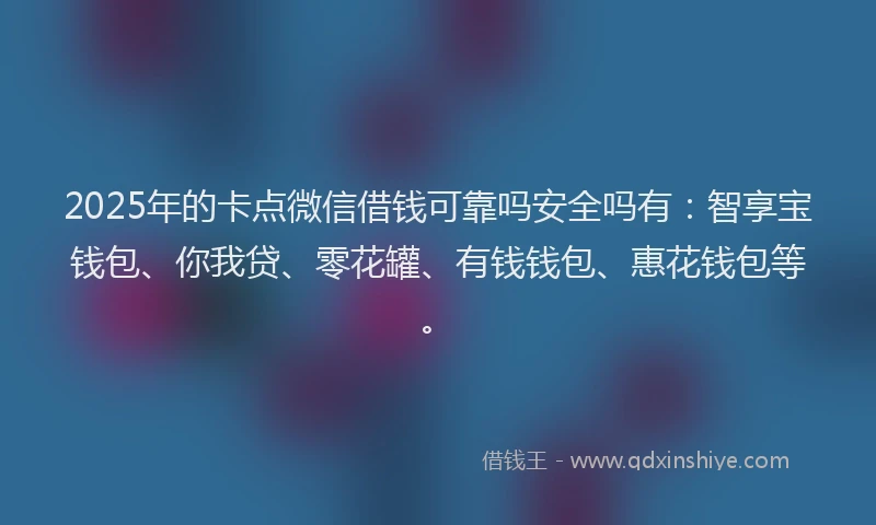 2025年的卡点微信借钱可靠吗安全吗有：智享宝钱包、你我贷、零花罐、有钱钱包、惠花钱包等。