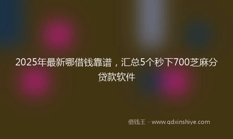 2025年最新哪借钱靠谱，汇总5个秒下700芝麻分贷款软件