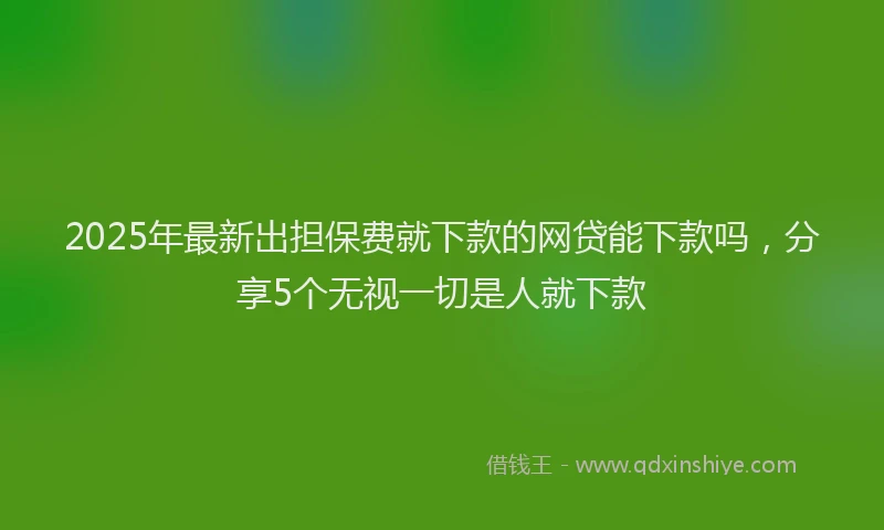2025年最新出担保费就下款的网贷能下款吗，分享5个无视一切是人就下款