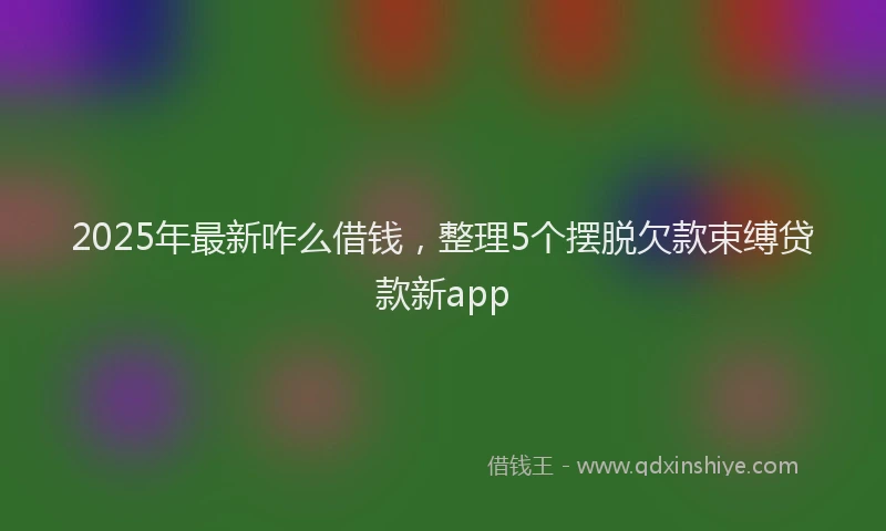 2025年最新咋么借钱，整理5个摆脱欠款束缚贷款新app