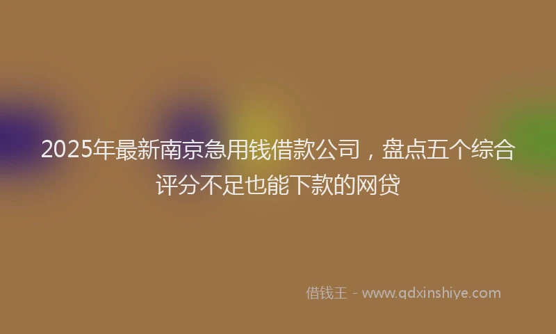 2025年最新南京急用钱借款公司，盘点五个综合评分不足也能下款的网贷