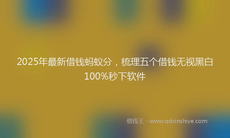 2025年最新借钱蚂蚁分，梳理五个借钱无视黑白100%秒下软件