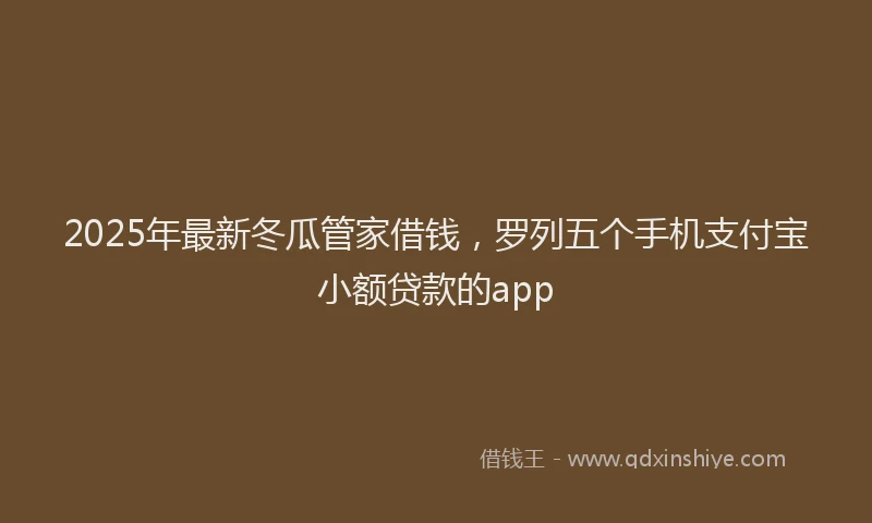 2025年最新冬瓜管家借钱，罗列五个手机支付宝小额贷款的app