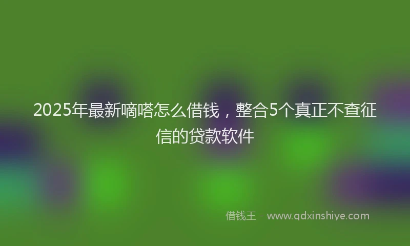 2025年最新嘀嗒怎么借钱，整合5个真正不查征信的贷款软件