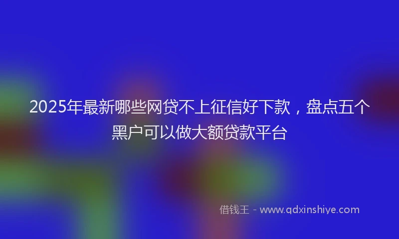 2025年最新哪些网贷不上征信好下款，盘点五个黑户可以做大额贷款平台