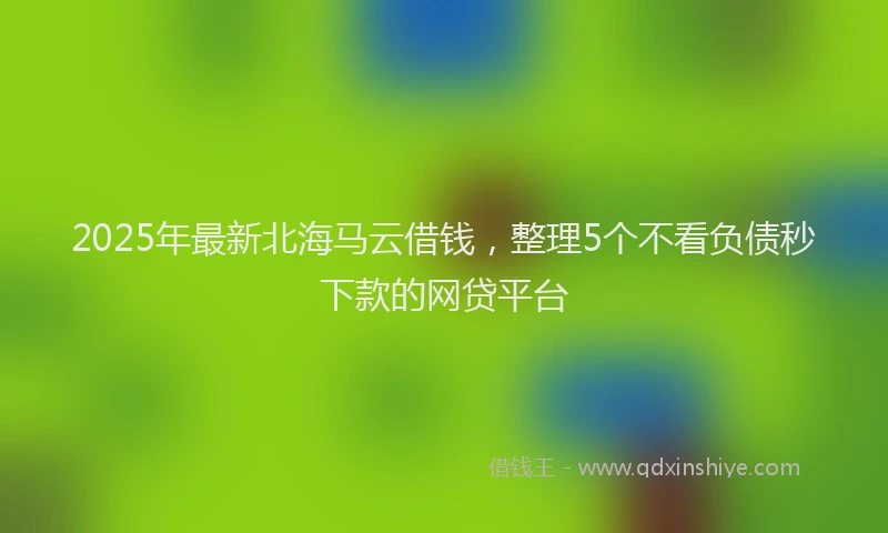 2025年最新北海马云借钱，整理5个不看负债秒下款的网贷平台