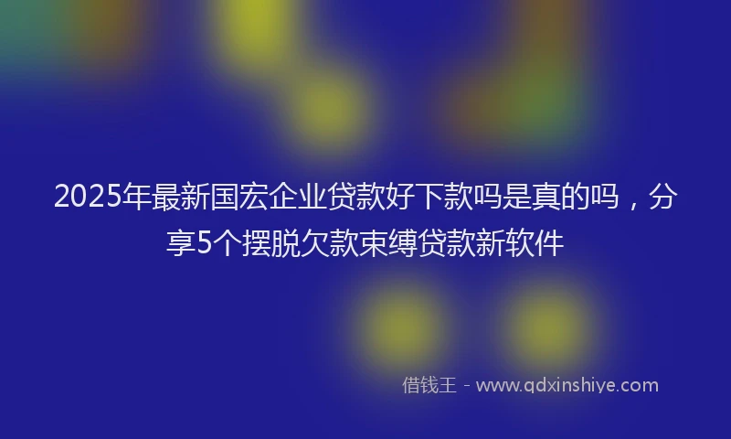 2025年最新国宏企业贷款好下款吗是真的吗，分享5个摆脱欠款束缚贷款新软件