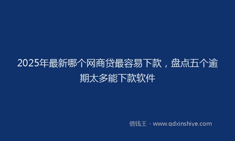 2025年最新哪个网商贷最容易下款，盘点五个逾期太多能下款软件
