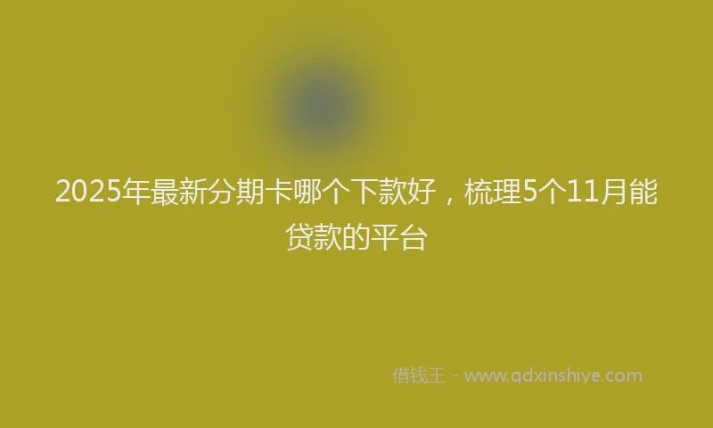 2025年最新分期卡哪个下款好，梳理5个11月能贷款的平台