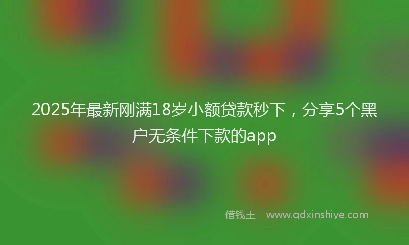 2025年最新刚满18岁小额贷款秒下，分享5个黑户无条件下款的app