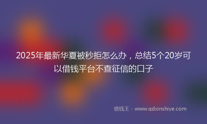 2025年最新华夏被秒拒怎么办，总结5个20岁可以借钱平台不查征信的口子