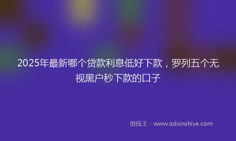 2025年最新哪个贷款利息低好下款，罗列五个无视黑户秒下款的口子