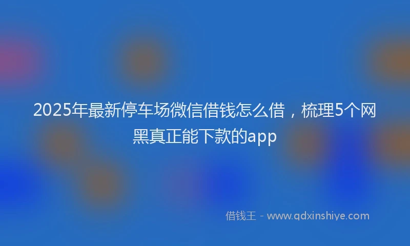 2025年最新停车场微信借钱怎么借，梳理5个网黑真正能下款的app
