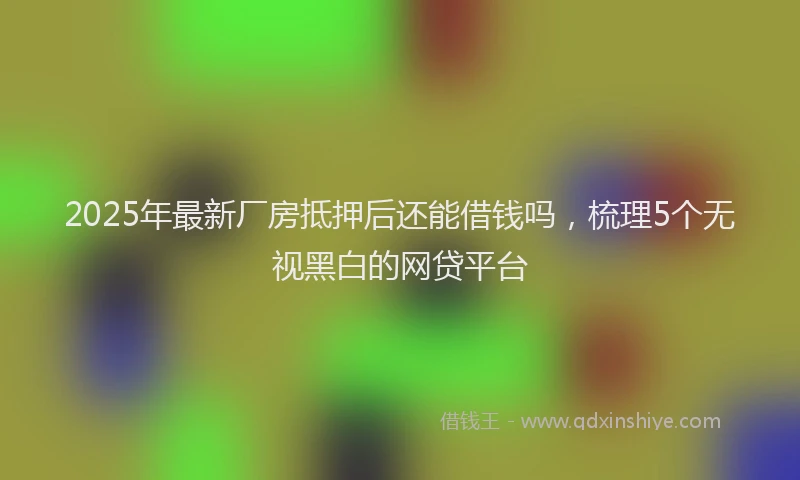2025年最新厂房抵押后还能借钱吗，梳理5个无视黑白的网贷平台