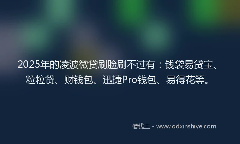 2025年的凌波微贷刷脸刷不过有：钱袋易贷宝、粒粒贷、财钱包、迅捷Pro钱包、易得花等。