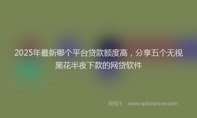2025年最新哪个平台贷款额度高，分享五个无视黑花半夜下款的网贷软件