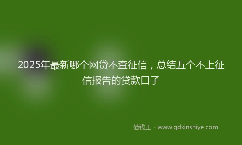 2025年最新哪个网贷不查征信，总结五个不上征信报告的贷款口子