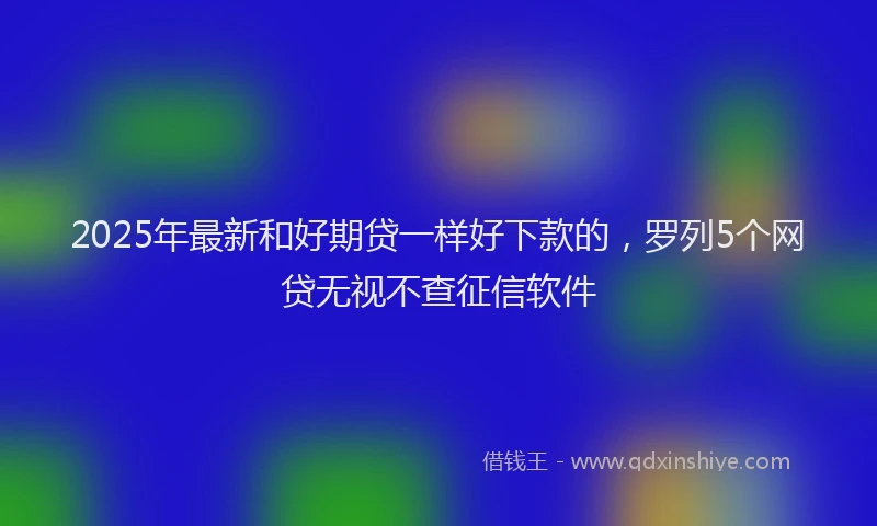 2025年最新和好期贷一样好下款的，罗列5个网贷无视不查征信软件