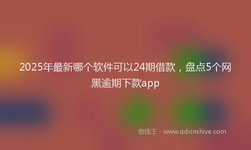 2025年最新哪个软件可以24期借款，盘点5个网黑逾期下款app
