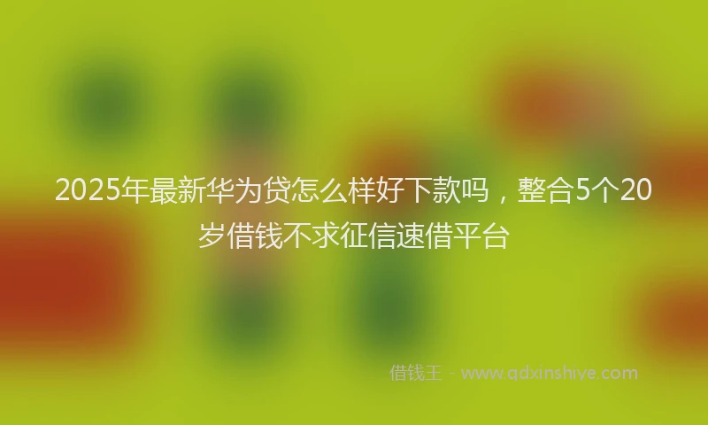 2025年最新华为贷怎么样好下款吗，整合5个20岁借钱不求征信速借平台