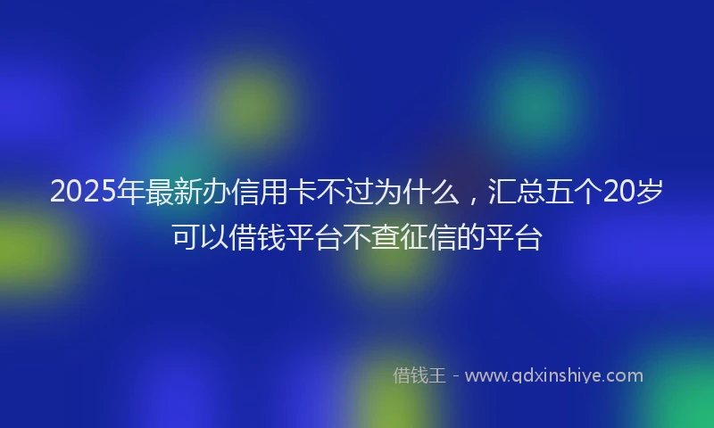 2025年最新办信用卡不过为什么，汇总五个20岁可以借钱平台不查征信的平台