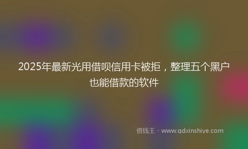 2025年最新光用借呗信用卡被拒，整理五个黑户也能借款的软件