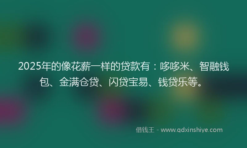 2025年的像花薪一样的贷款有：哆哆米、智融钱包、金满仓贷、闪贷宝易、钱贷乐等。