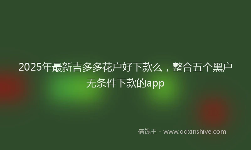 2025年最新吉多多花户好下款么，整合五个黑户无条件下款的app