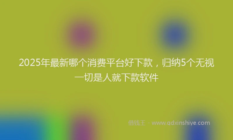 2025年最新哪个消费平台好下款，归纳5个无视一切是人就下款软件