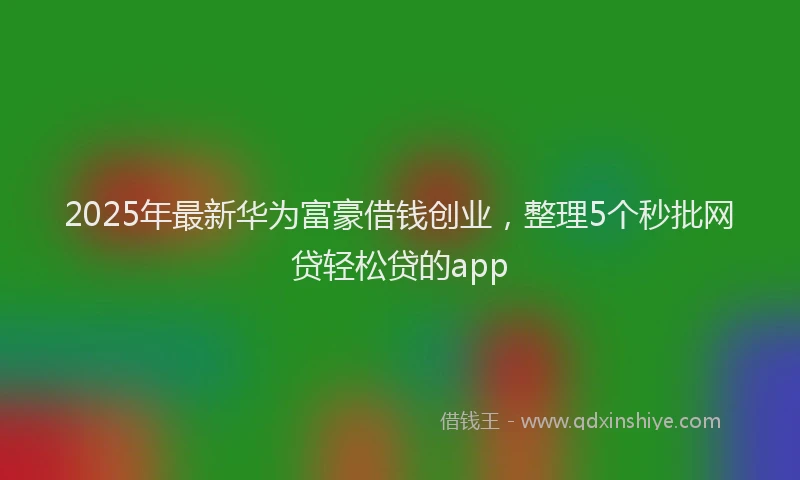 2025年最新华为富豪借钱创业，整理5个秒批网贷轻松贷的app