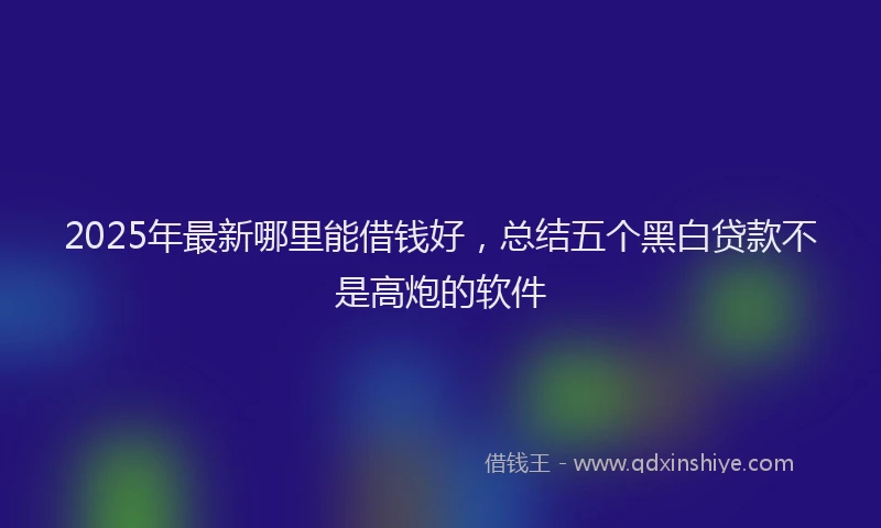 2025年最新哪里能借钱好，总结五个黑白贷款不是高炮的软件