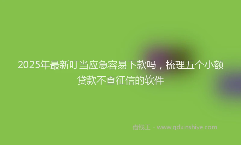 2025年最新叮当应急容易下款吗，梳理五个小额贷款不查征信的软件
